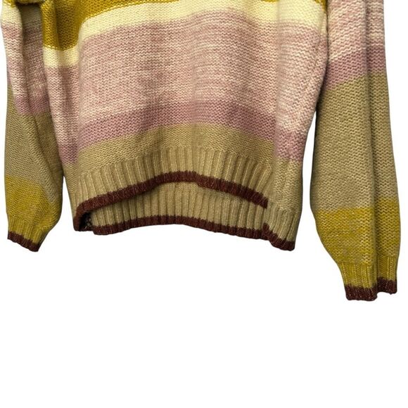 |EUC| BLACK TAPE_ Striped Knit V Neck Sweater - Picture 3 of 5